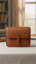 Library Brown Structured Crossbody